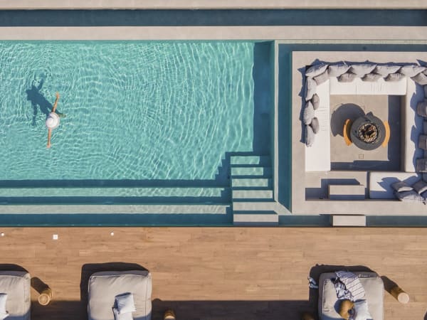 Enjoying the refreshing embrace of the pool.